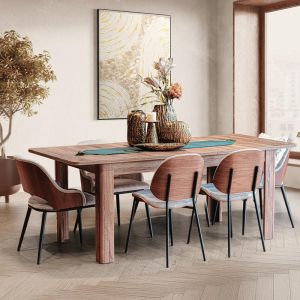 Dining chair, gray textile with black metal legs, 48x59x77cm