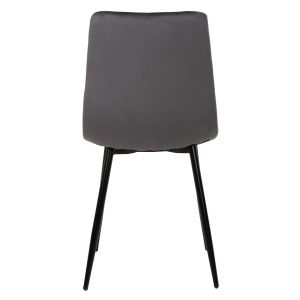 Dining chair gray velvet and black metal legs Latrell Hm8587,01 43x54x88cm