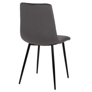 Dining chair gray velvet and black metal legs Latrell Hm8587,01 43x54x88cm