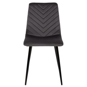 Dining chair gray velvet and black metal legs Latrell Hm8587,01 43x54x88cm