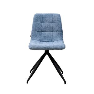 Dining chair, gray-blue damask with sand metal legs, dimensions 46x54x88cm