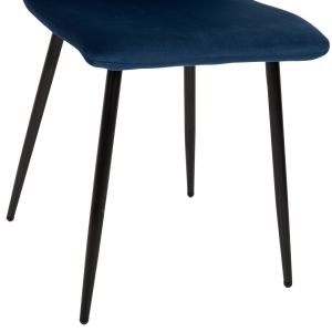 Dining chair blue velvet and black metal legs Latrell Hm8587,08 43x54x88cm
