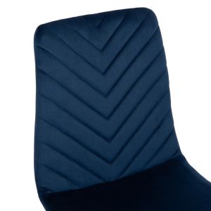 Dining chair blue velvet and black metal legs Latrell Hm8587,08 43x54x88cm
