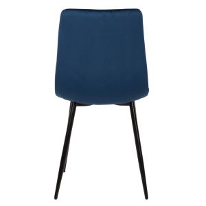 Dining chair blue velvet and black metal legs Latrell Hm8587,08 43x54x88cm