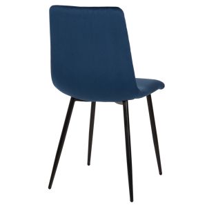 Dining chair blue velvet and black metal legs Latrell Hm8587,08 43x54x88cm