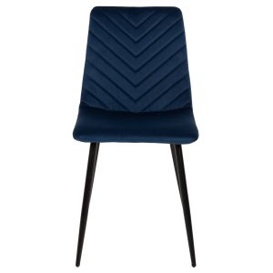 Dining chair blue velvet and black metal legs Latrell Hm8587,08 43x54x88cm