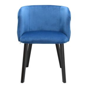Dining chair with blue fabric Noelle 55x52x76cm