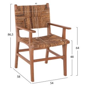 Dining chair teak wood Hm9400,01 54x60x86cm