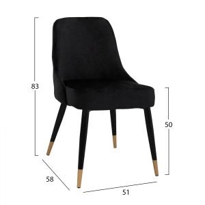 Dining chair black plush Serenity Hm8527,04