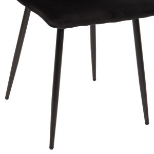 Dining chair black velvet and black metal legs Latrell Hm8587,04 43x54x88cm