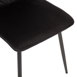 Dining chair black velvet and black metal legs Latrell Hm8587,04 43x54x88cm