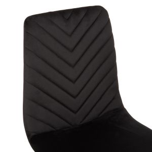 Dining chair black velvet and black metal legs Latrell Hm8587,04 43x54x88cm