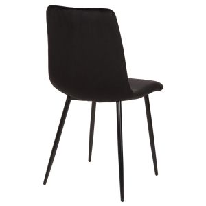 Dining chair black velvet and black metal legs Latrell Hm8587,04 43x54x88cm
