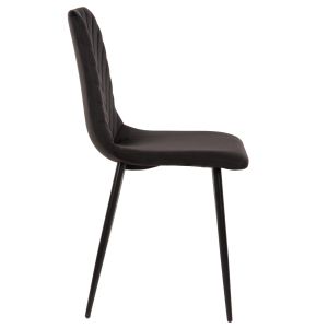 Dining chair black velvet and black metal legs Latrell Hm8587,04 43x54x88cm