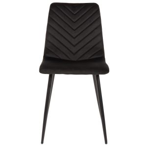 Dining chair black velvet and black metal legs Latrell Hm8587,04 43x54x88cm
