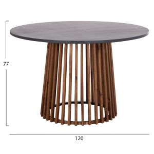 Garden table Cristobal Hm6235 tropical acacia solid wood - cement top Φ120x77cm.