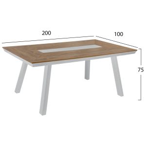 Трапезна градинска маса алуминий-полидървесина 200x94 Hm5131,11