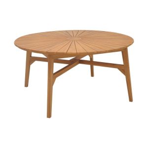 Трапезна маса 7 части Banou-colen тиково дърво в естествено-черен нюанс �150x75см