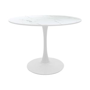 Dining table Balou-parker set of 5 pieces white D100x73cm