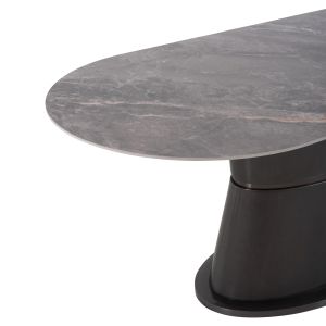 Трапезна маса Bent - керамичен плот мрамор основа Mdf цвят антрацит 180x90x76hcm Hm9773,01