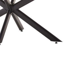 Dining table Bethan sintered stone gray cement with black metal legs 180x90x75cm