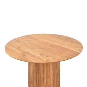 Bold dining table made of solid tropical acacia wood in a natural shade D120x79cm