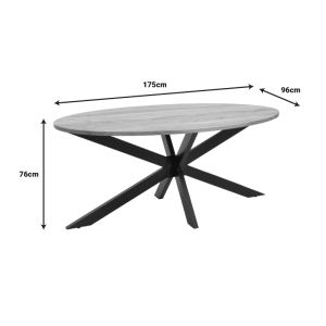 Трапезна маса Bonre Lizard акация масив-чеени метални крака 175x96x76cм