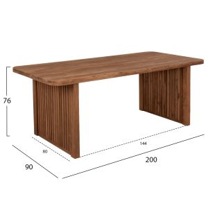 Dining table Bontang Hm9641 solid recycled teak, 200x90x76cm