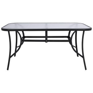 Трапезна маса Bruno Hm5145.03 метал в черен цвят-закалено стъкло 150χ90χ72hcm.