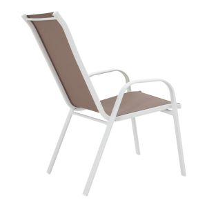 Трапезна маса Calan-ensure 5 бр. метал-стъкло в бял цвят 120x70x70см