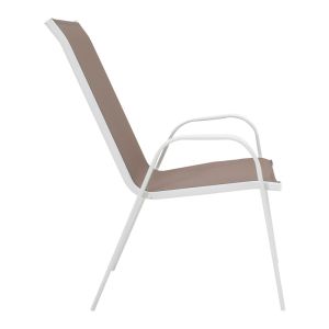 Трапезна маса Calan-ensure 5 бр. метал-стъкло в бял цвят 120x70x70см