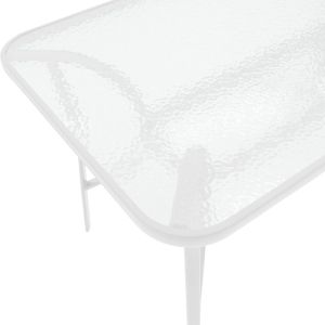 Трапезна маса Calan-ensure 5 бр. метал-стъкло в бял цвят 120x70x70см