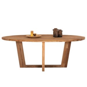 Dining table Carib Hm9560 oval made of solid recycled teak wood, 250x110x78cm