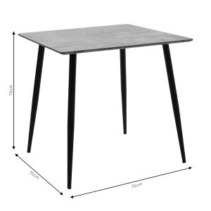 Трапезна маса Cuba с с плот Mdf плот цвят цимент/черен 70x70x75cm