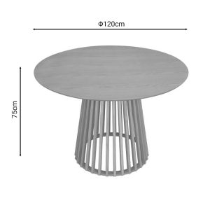 Domonic dining table made of melamine in natural color D120x75cm
