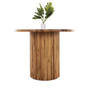 Dining table Drema1 Hm9895 made of solid teak wood D100x80hcmtop 3cm