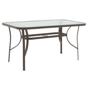 Трапезна маса Ensure-obbi 5 бр. метал в кафяв нюанс 140x80x70см