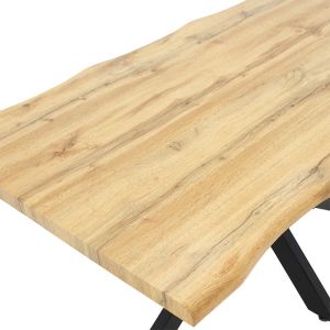 Трапезна маса Gilman с плот с плот Mdf цвят сонома/черен 150x90x75cm