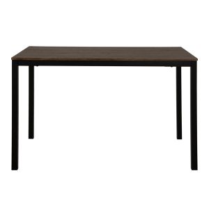 Dining table Goose Hm9532 walnut color Mdf top with black metal legs 120x80x75cm