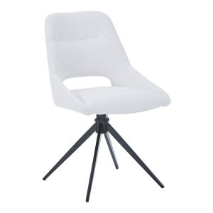 Dining table Gustas-luciano I set of 5 pieces white marble sintered stone-black metal 120x60x75cm