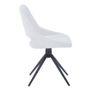 Dining table Gustas-luciano I set of 5 pieces white marble sintered stone-black metal 120x60x75cm
