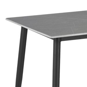 Трапезна маса Gustasso плот технически камък ичерни метални крака 160x90x75cm