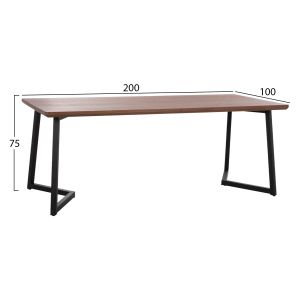 Dining table Hm9304.02 MDF walnut veneer and metal legs