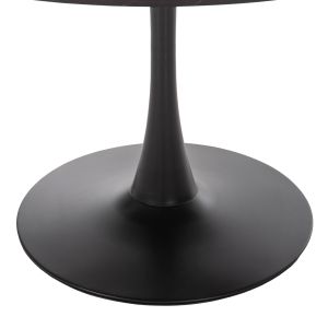 Dining table Hm9422,02 Melamine with black marble effect top and black metal legs D120x74hcm