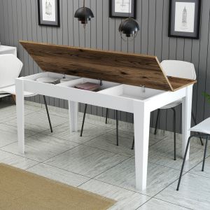 Dining table Hm9507.07 melamine with storage space 145x88x75hcm