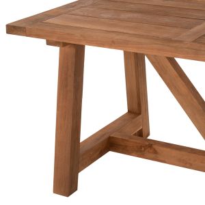 Dining table Hm9565 made of solid teak wood in natural color, 200x90x75cm