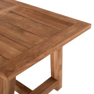 Dining table Hm9565 made of solid teak wood in natural color, 200x90x75cm