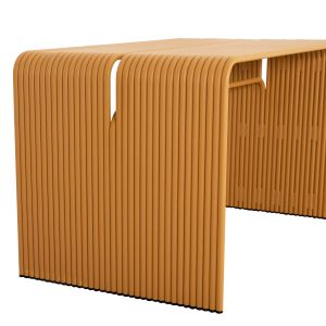 Dining table Intrepid Hm6330.07 aluminum in mustard yellow color 120x70x70.5cm.