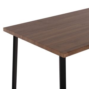 Dining table Jay Hm9531 with walnut-colored Mdf top and black metal legs 120x70x76hcm