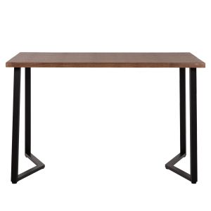 Dining table Jay Hm9531 with walnut-colored Mdf top and black metal legs 120x70x76hcm